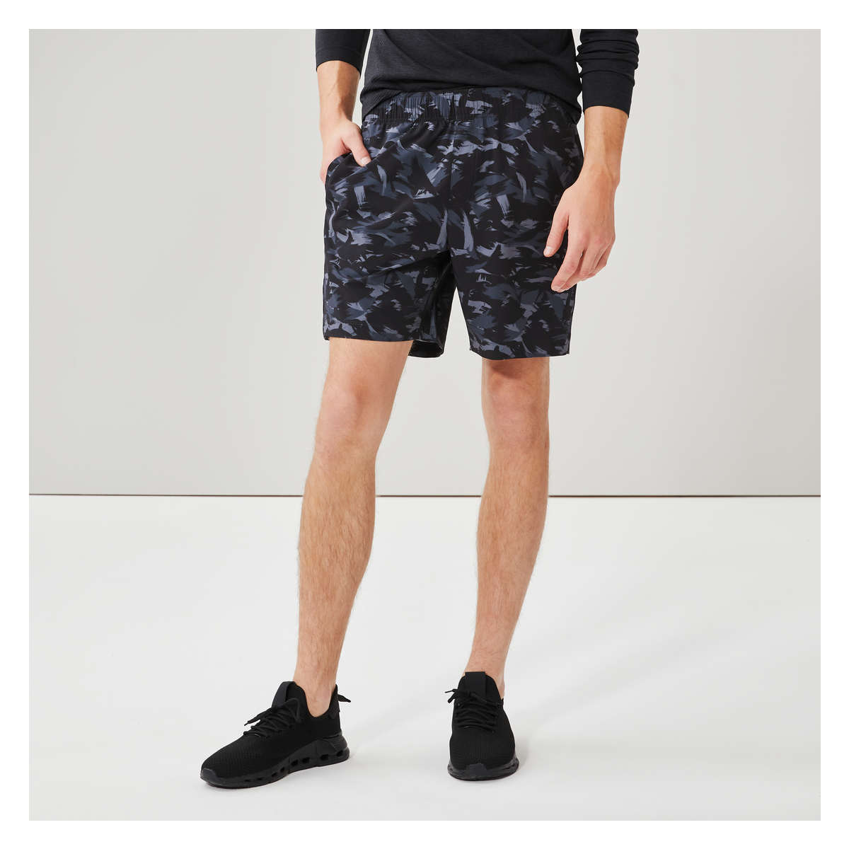 Men's Active Short in Dark Charcoal Mix from Joe Fresh